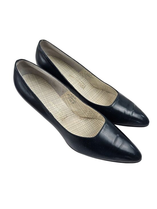 Saks Fifth Avenue Shoes - Saks Fifth Avenue Pumps Womens Size 9.5 Fenton Last Heels Blue Leather Shoes